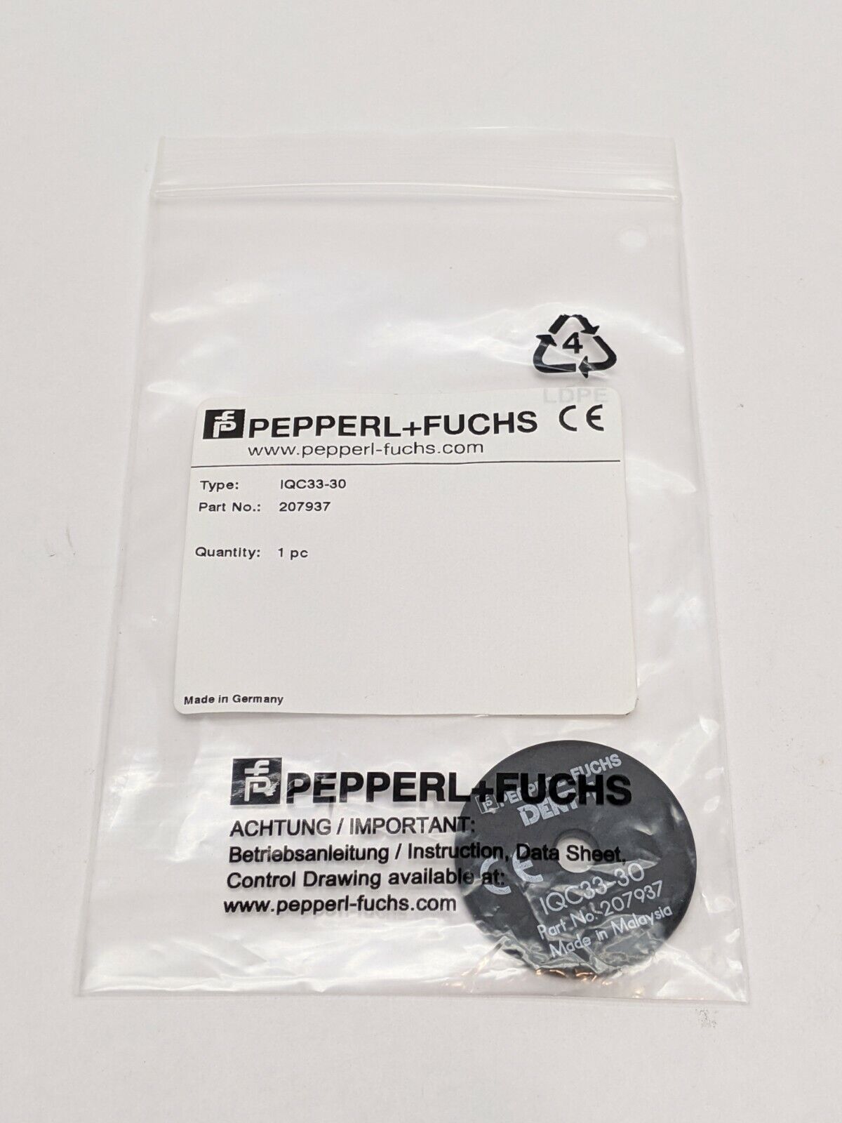 Pepperl+Fuchs IQC33-30 RFID Transponder 207937 - Maverick Industrial Sales