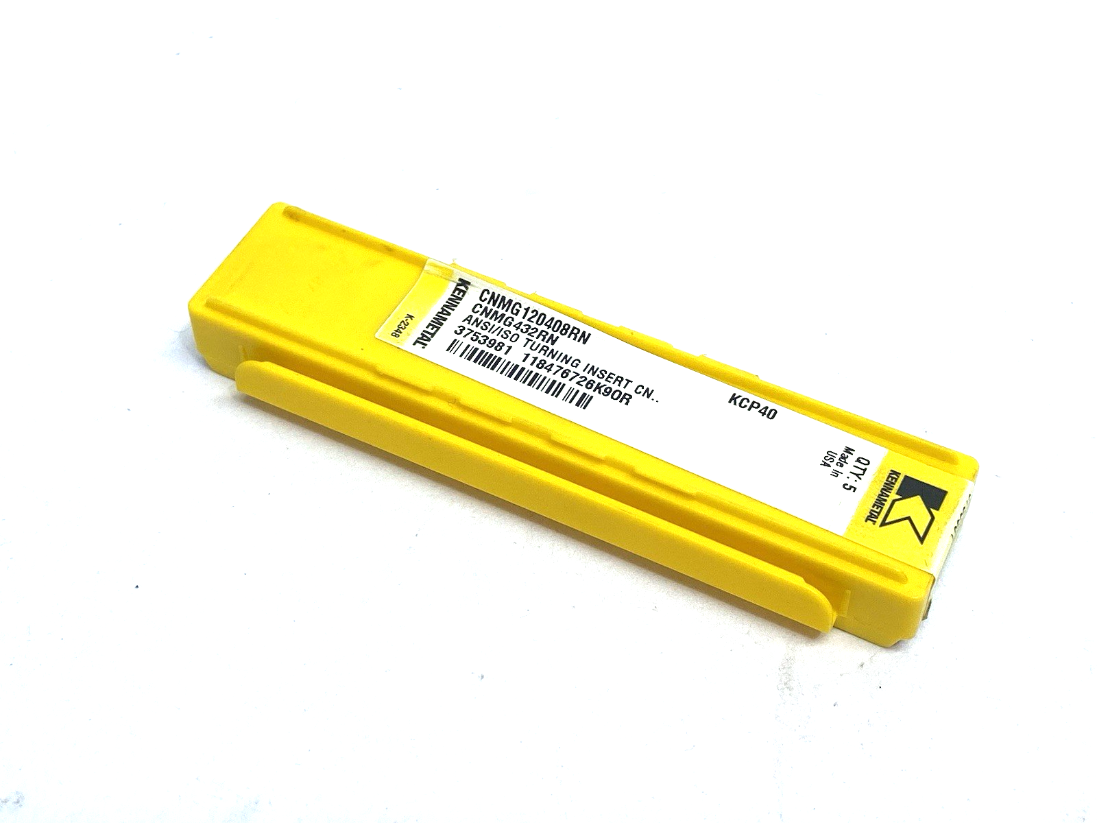 3753981 | Kennametal Kenloc™ CNMG Insert Negative RN Geom. CNMG120408RN PKG OF 5 - New – Open box - Maverick Industrial Sales