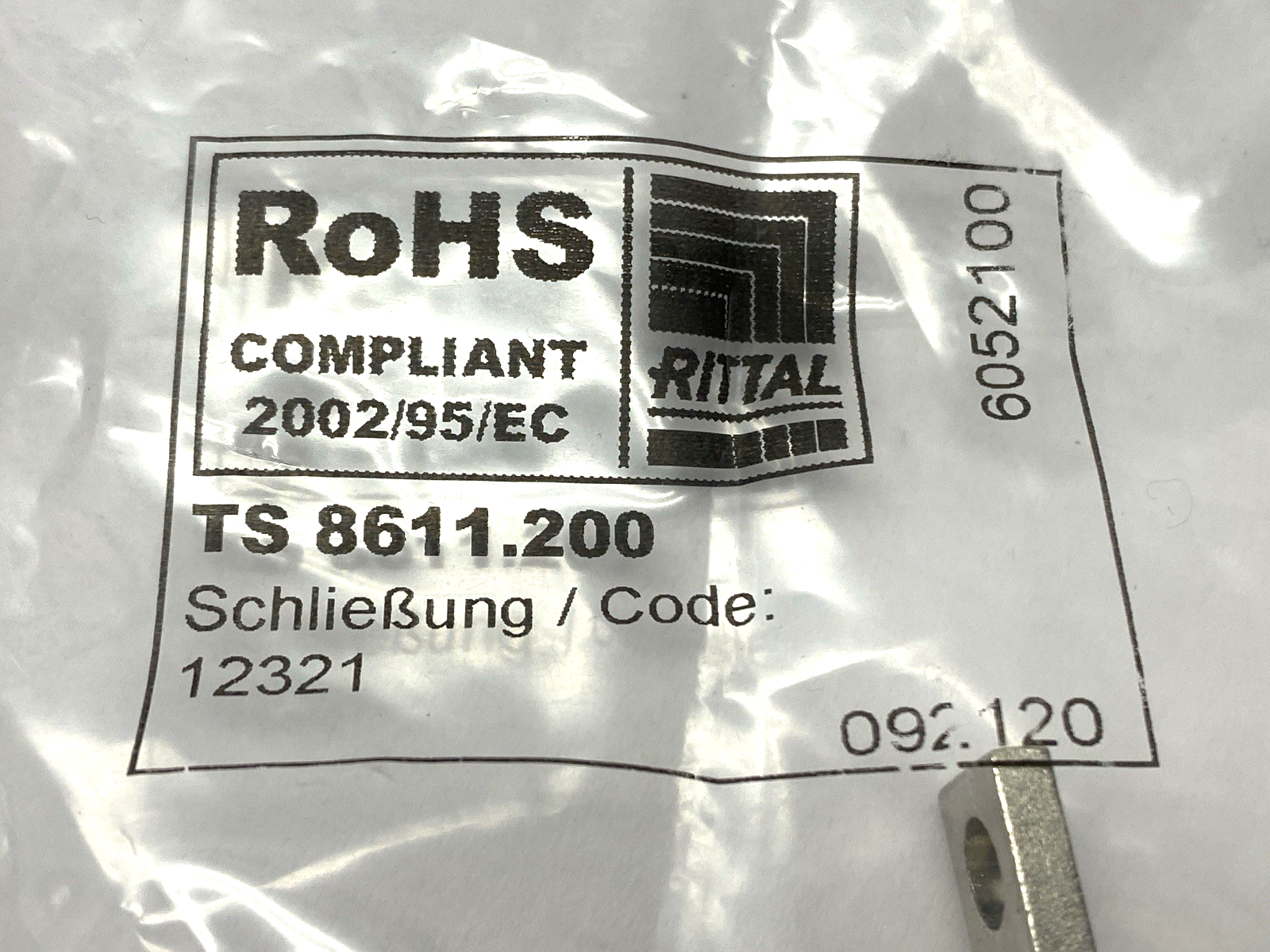 Rittal TS 8611.200 Lock and Pushbutton Insert for Handle Systems w/ 2 Keys - Maverick Industrial Sales