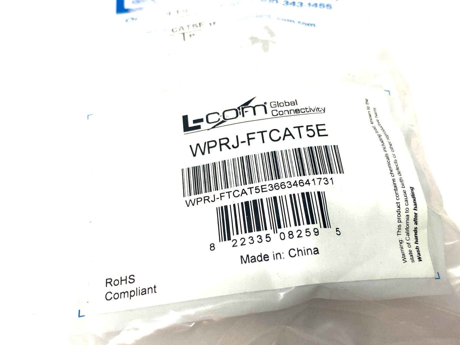 L-Com WPRJ-FTCAT5E Feed-Through Ethernet Coupler IP76 RJ45 - Maverick Industrial Sales