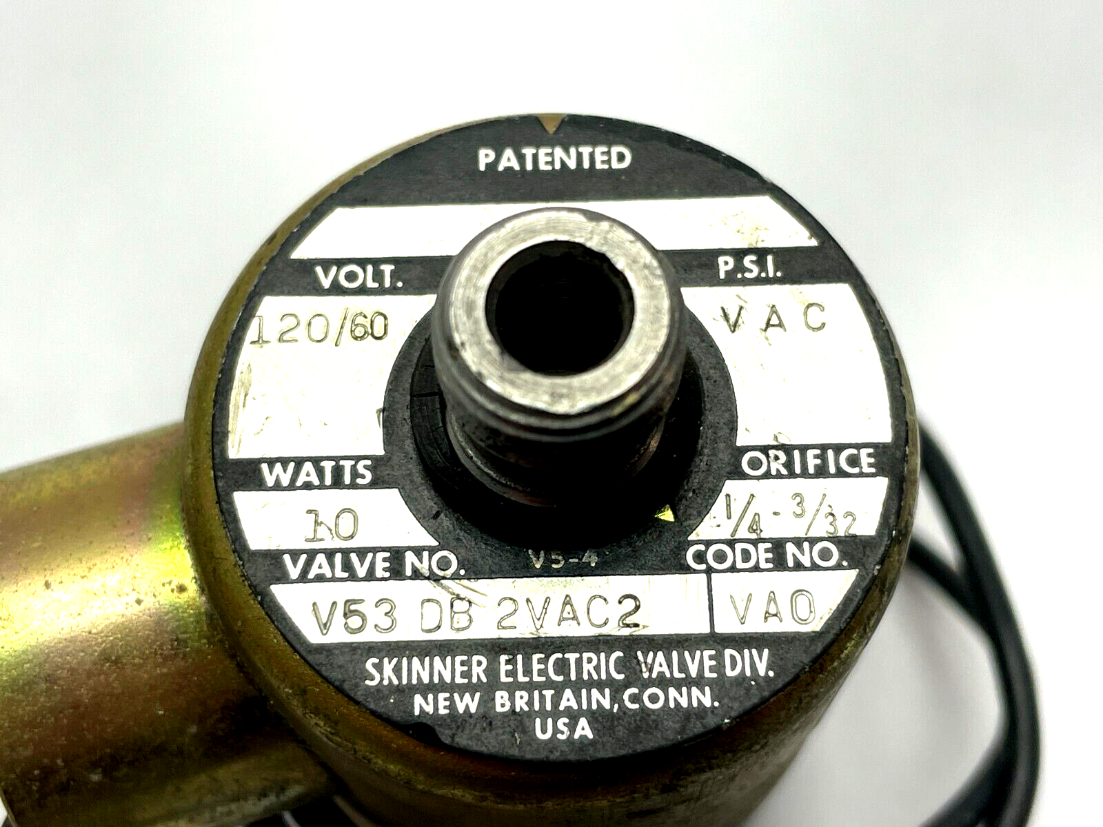 Skinner V53 DB 2VAC2 Solenoid Valve 10W 120VAC 60Hz - Maverick Industrial Sales