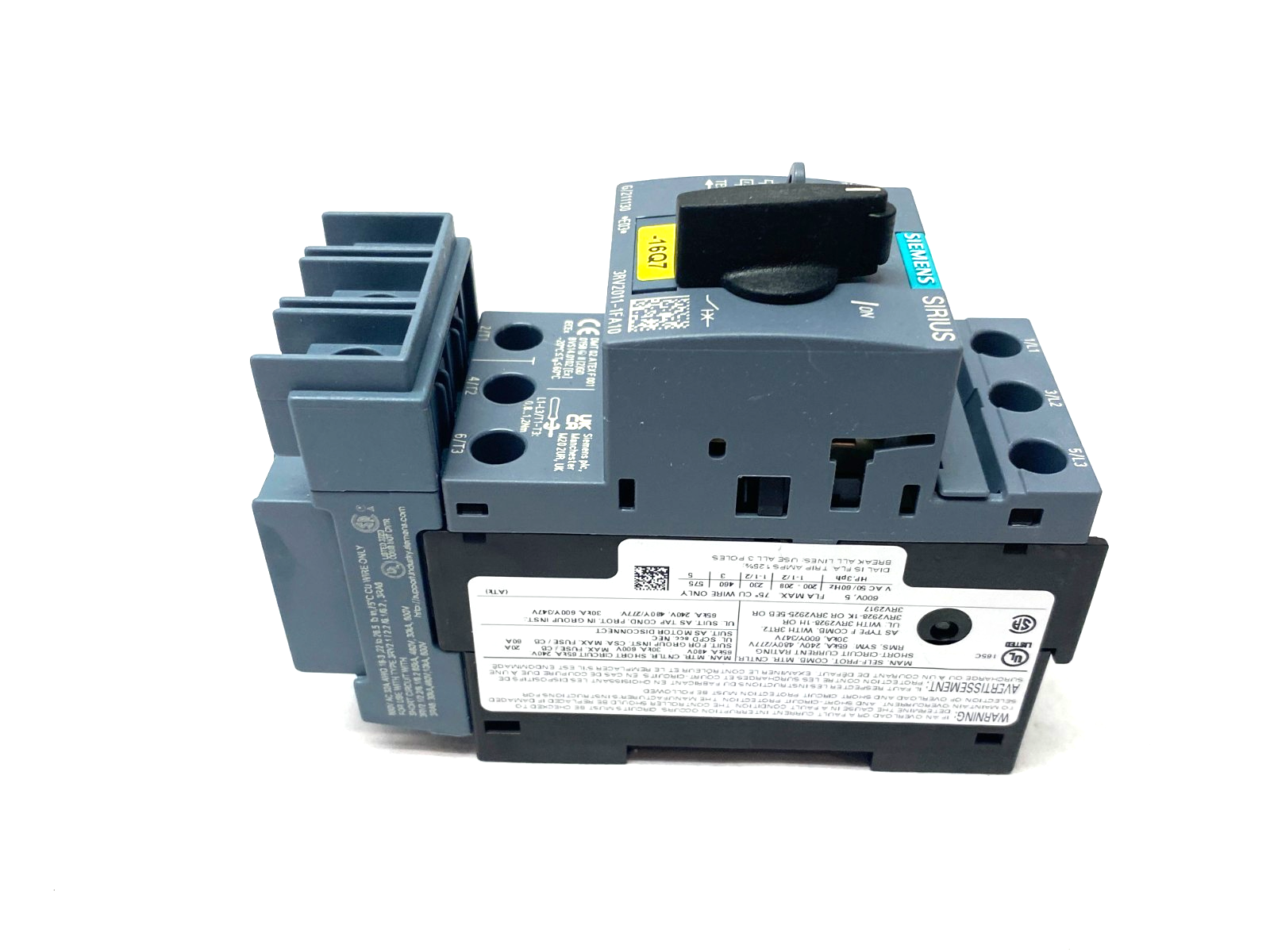 Siemens 3RV2011-1FA10 SIRIUS Motor Protector Circuit Breaker Frame Size S00 5A - Maverick Industrial Sales