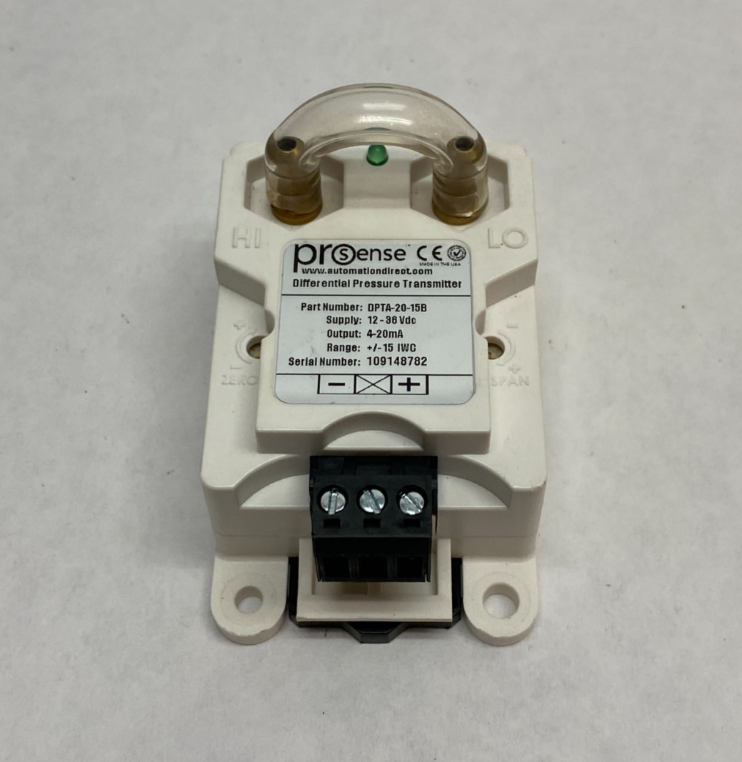 DPTA-20-15B | Automation Direct proSense Differential Pressure Transmitter 4-20mA - New – Open box - Maverick Industrial Sales
