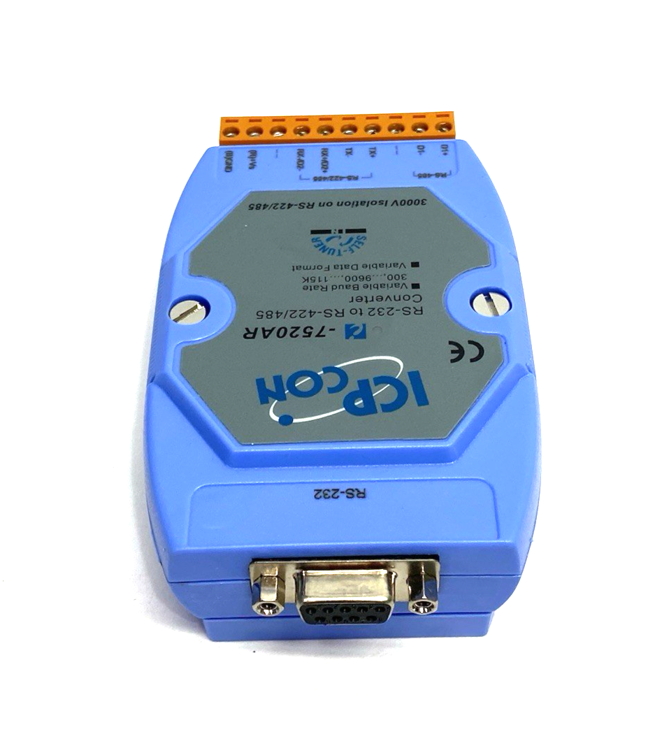I-7520AR | ICP DAS RS-232 to RS-422/RS-485 Converter, DIN Mount - Used - Maverick Industrial Sales