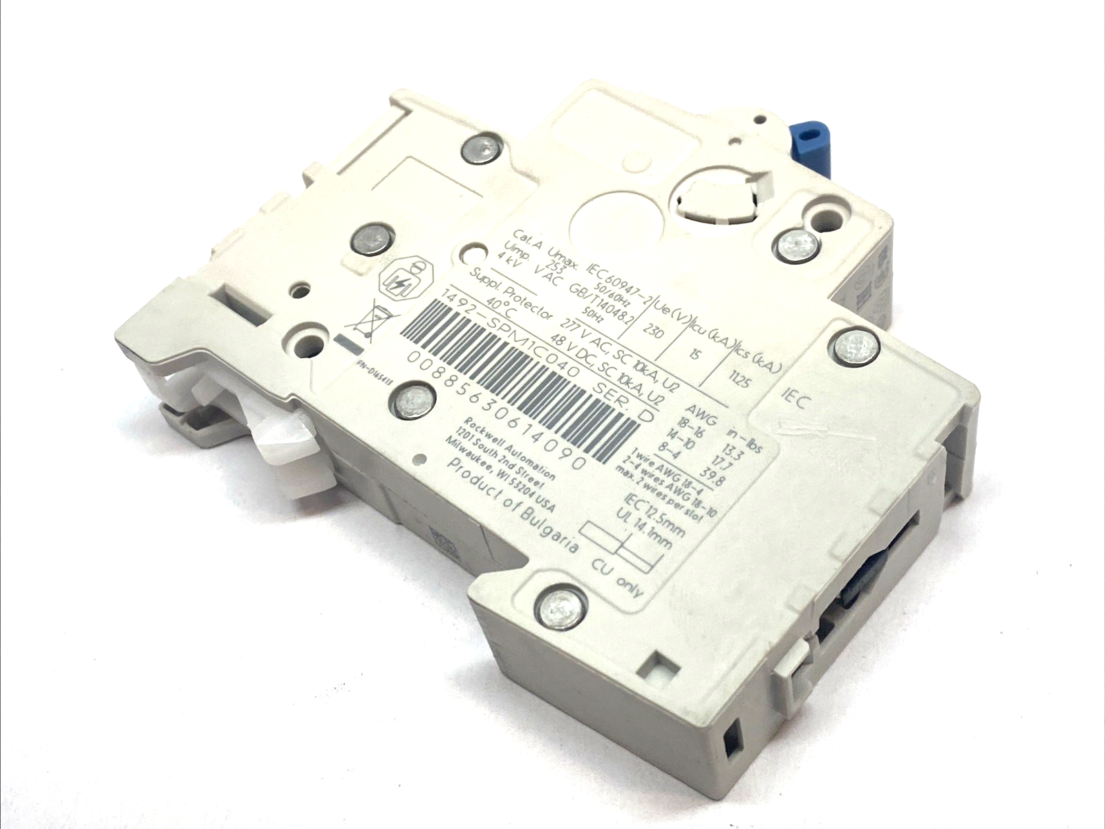 Allen-Bradley 1492-SPM1C040 MCB 1P 4A Type C 277VAC 48VDC SER D LOT OF 2 - Maverick Industrial Sales