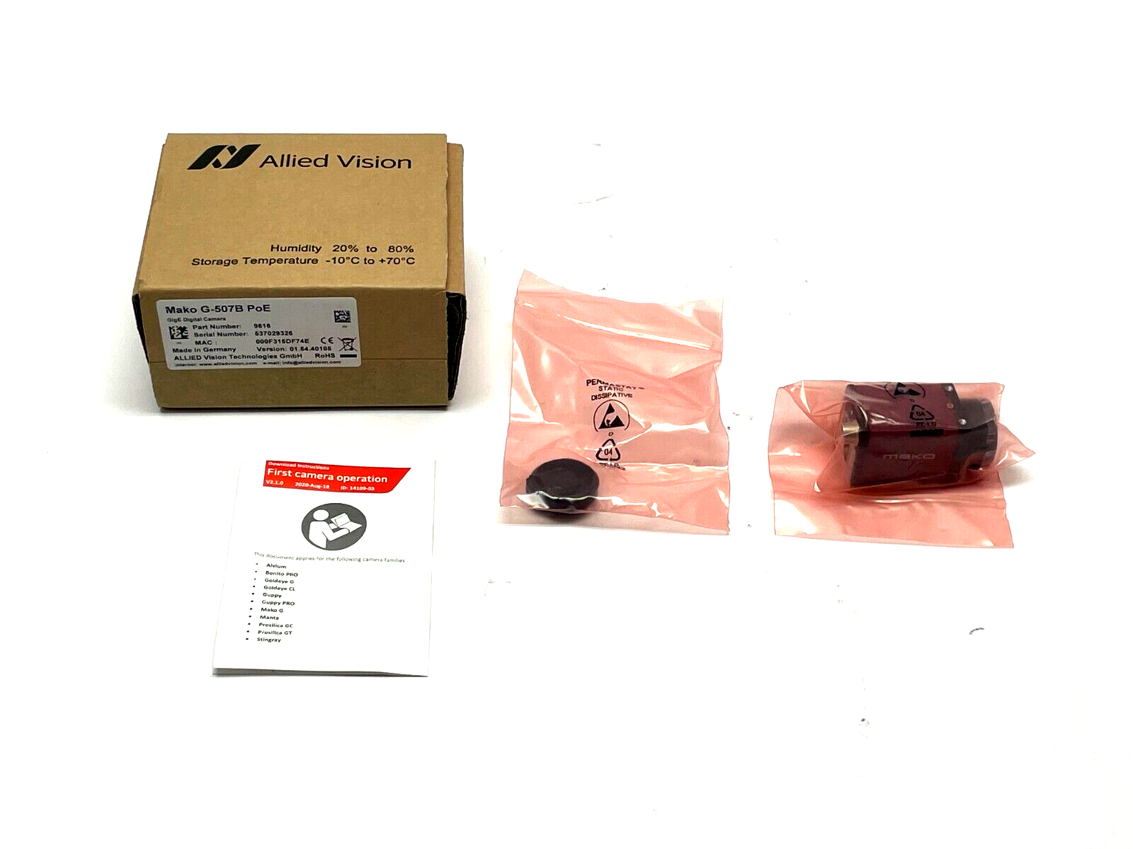 Allied Vision Mako G-507B PoE GigE Digital Camera 9616 - Maverick Industrial Sales