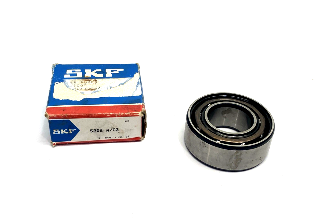 5206 A/C3 | SKF Double Row Angular Contact Ball Bearing 30mm Bore 62mm O.D. - New – Open box - Maverick Industrial Sales