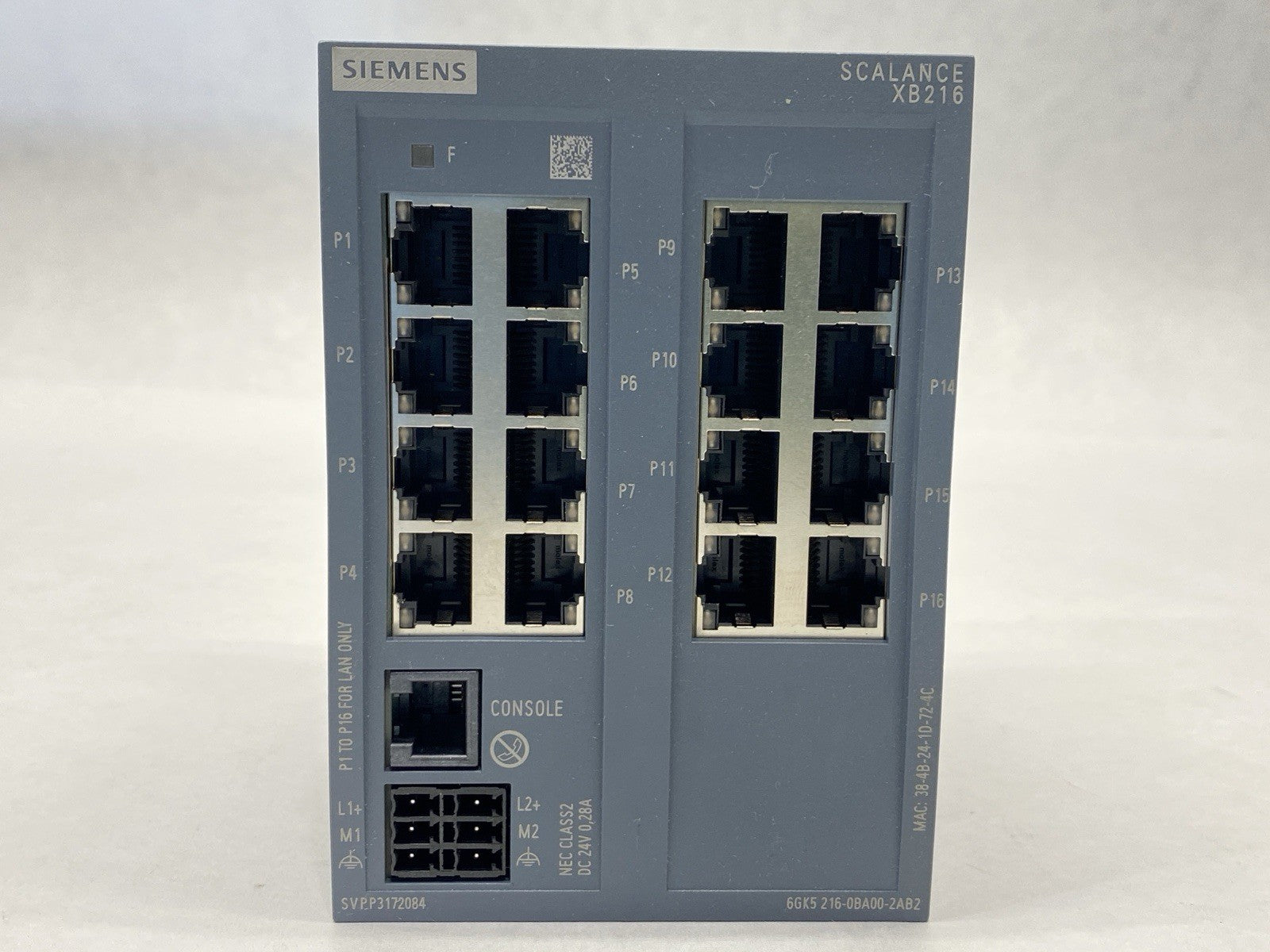 6GK5 216-0BA00-2AB2 | Siemens 6GK5216-0BA00-2AB2 SCALANCE XB216 Managed Layer 2 IE Switch, 16X 10/100 - New – Open box - Maverick Industrial Sales