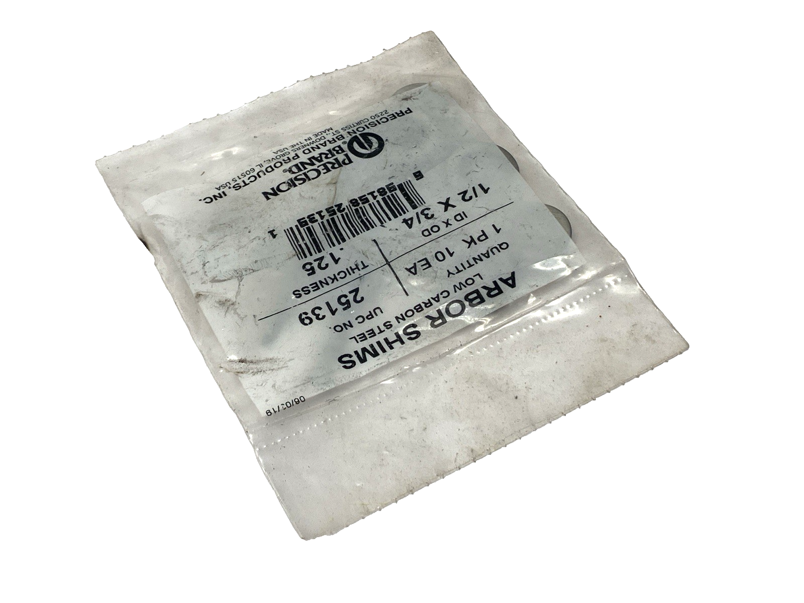 Precision Brand 25139 Arbor Shims 1/2" x 3/4" .125 Thickness PACKAGE OF 10 - Maverick Industrial Sales