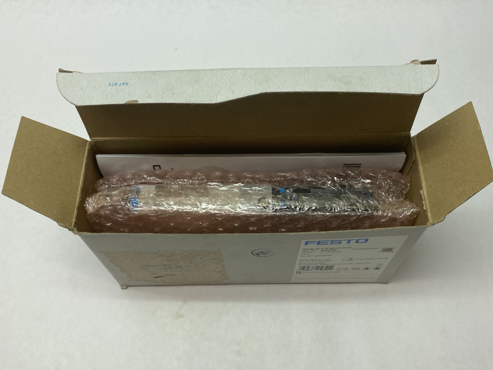 Festo OVEM-20-H-B-QO-CE-N-2P Vacuum Generator 8023700 - Maverick Industrial Sales
