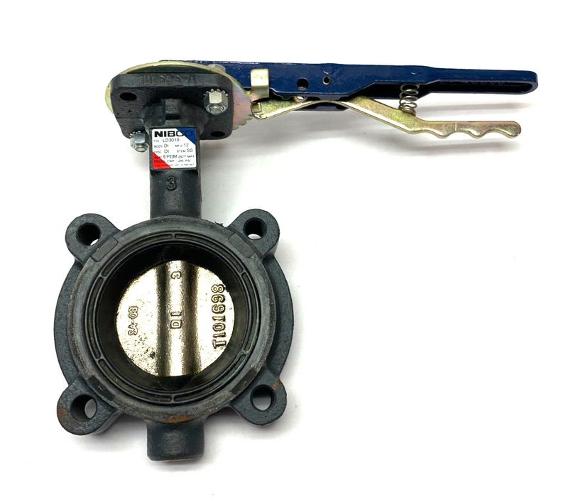 Nibco LD3010 Butterfly Valve 250psi 4-Hole DI Body/Disc EPDM Seat Lug Handle - Maverick Industrial Sales