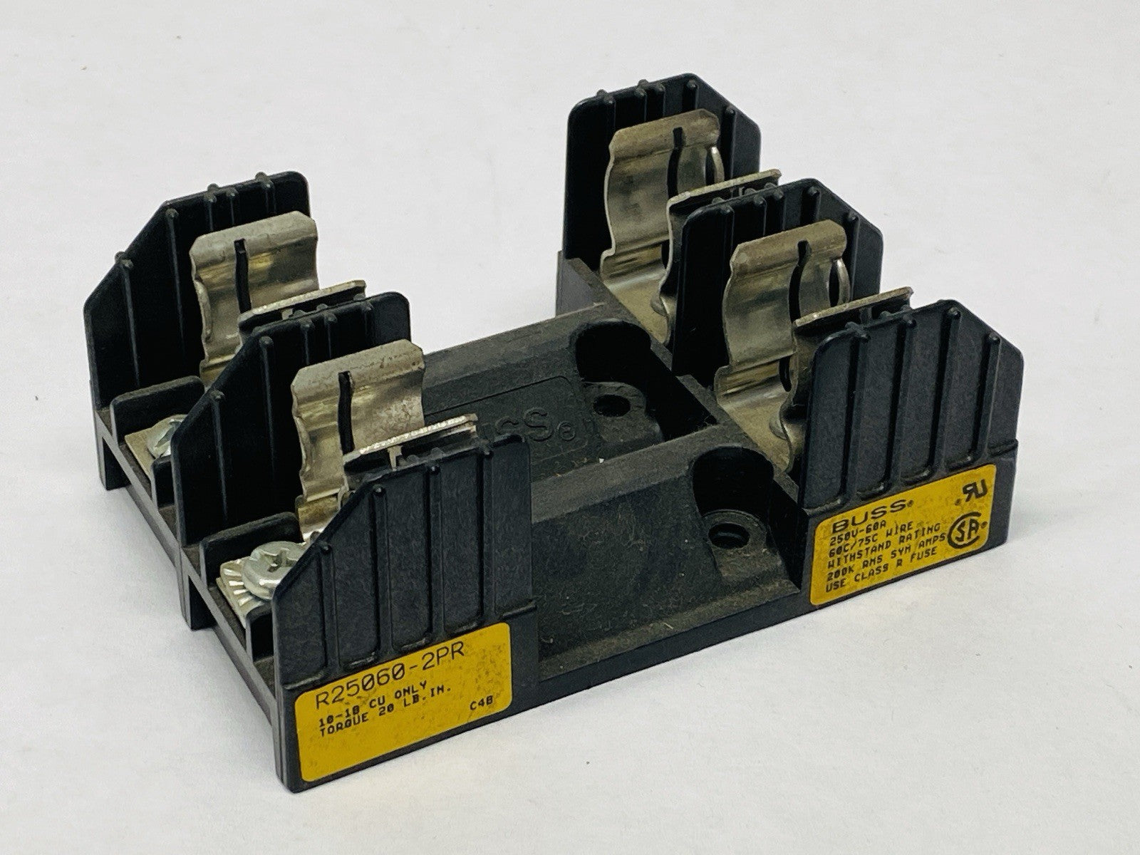 Bussman R25060-2PR Fuse Block 60A 250V 2-Pole - Maverick Industrial Sales