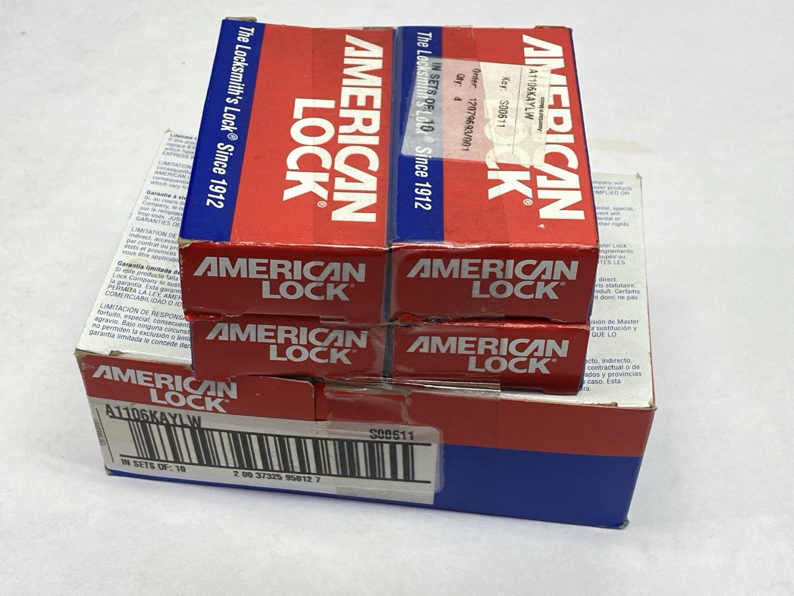 A1106KAYLW | American Lock Lockout Padlock Yellow Key S00611 LOT OF 10 - New - Maverick Industrial Sales