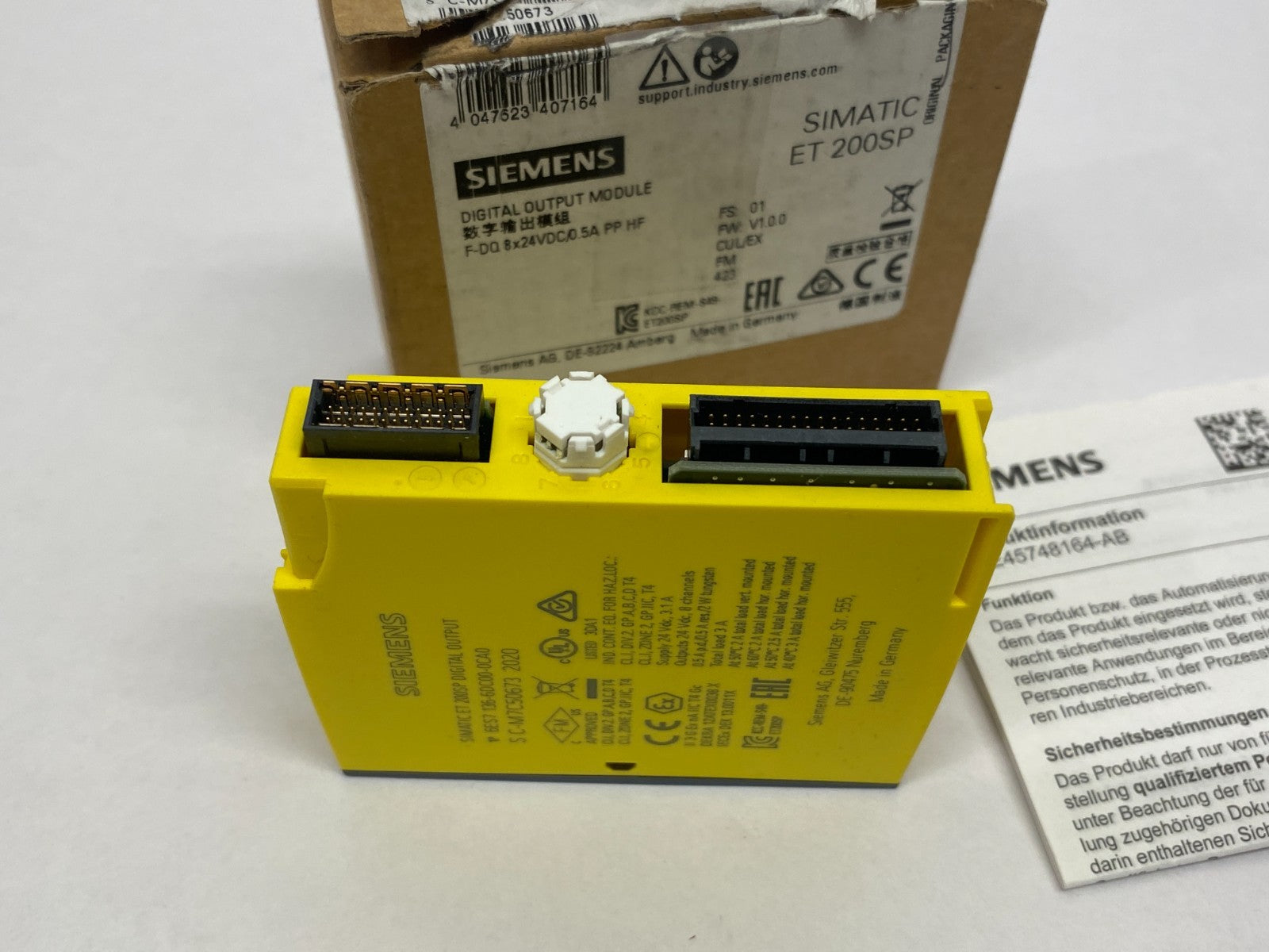 Siemens 6ES7136-6DC00-0CA0 SIMATIC ET200SP Dig. Output Module F-DQ 4X24 V DC/2A - Maverick Industrial Sales