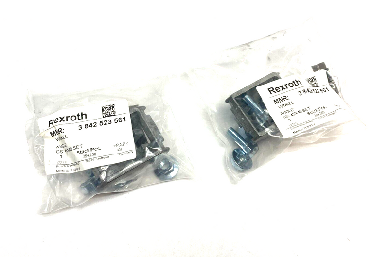 Bosch Rexroth 3842523561 Angle Corner Gusset w/ Hardware LOT OF 2 - Maverick Industrial Sales