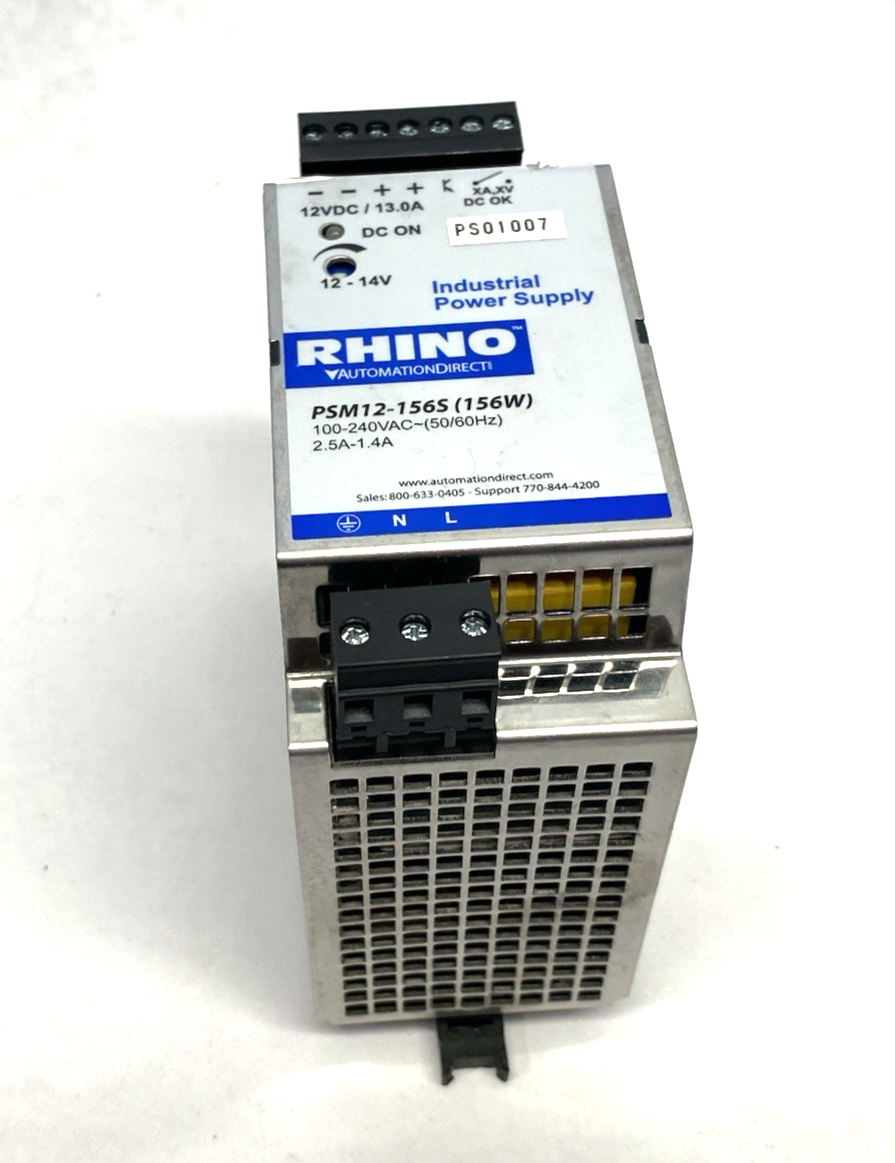 Automation Direct PSM12-156S RHINO SELECT Power Supply BROKEN DIN LATCH - Maverick Industrial Sales