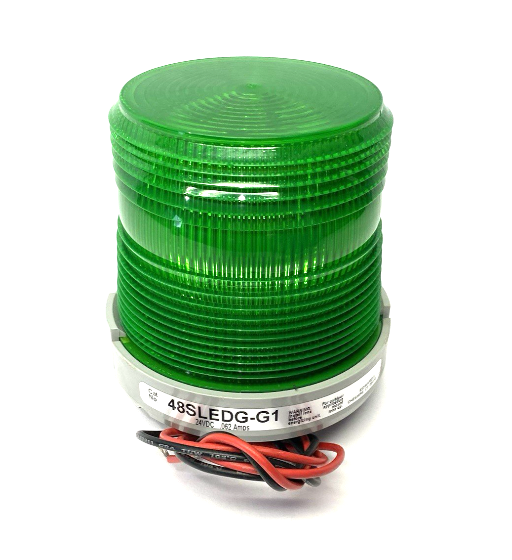 48SLEDG-G1 | Edwards Signaling AdaptaBeacon Steady-on Beacon, Green, 24VDC - Used - Maverick Industrial Sales