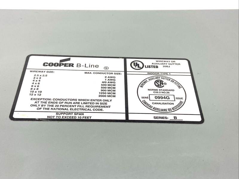 Cooper B-Line 66 FTF Screw Cover Wireway - Maverick Industrial Sales