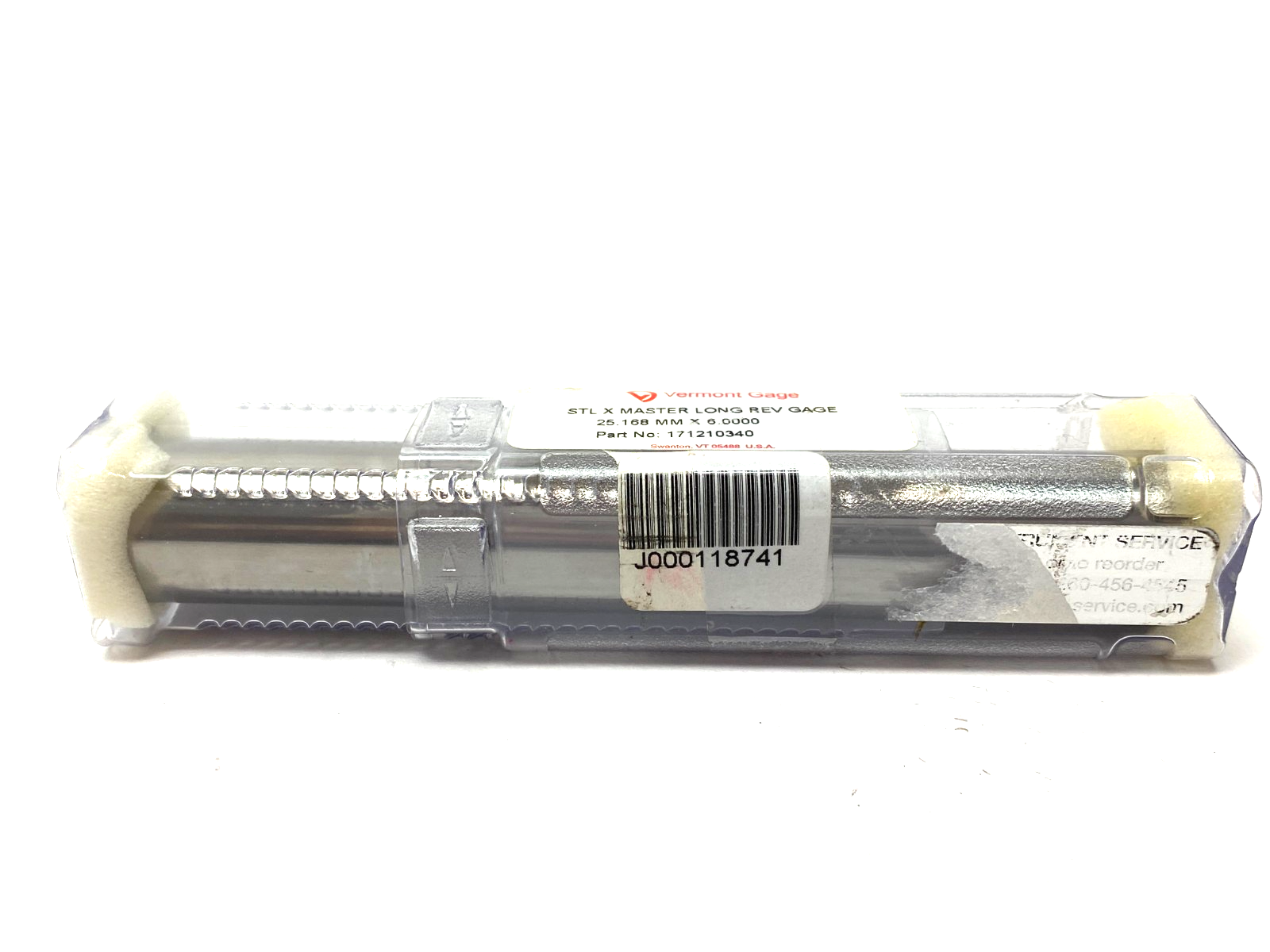 Vermont Gage 171210340 STL X Reversible Long Master Gage 25.168mm x 6.00 - Maverick Industrial Sales