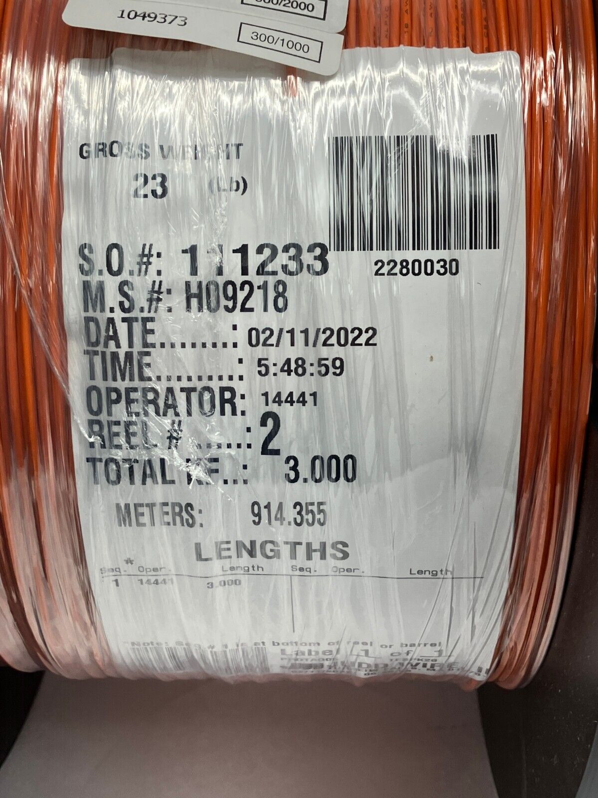 Judd Wire 18 AWG Wire, Orange, Style 1430, XLPVC 300V, 454-0201-000, 3000' FT - Maverick Industrial Sales