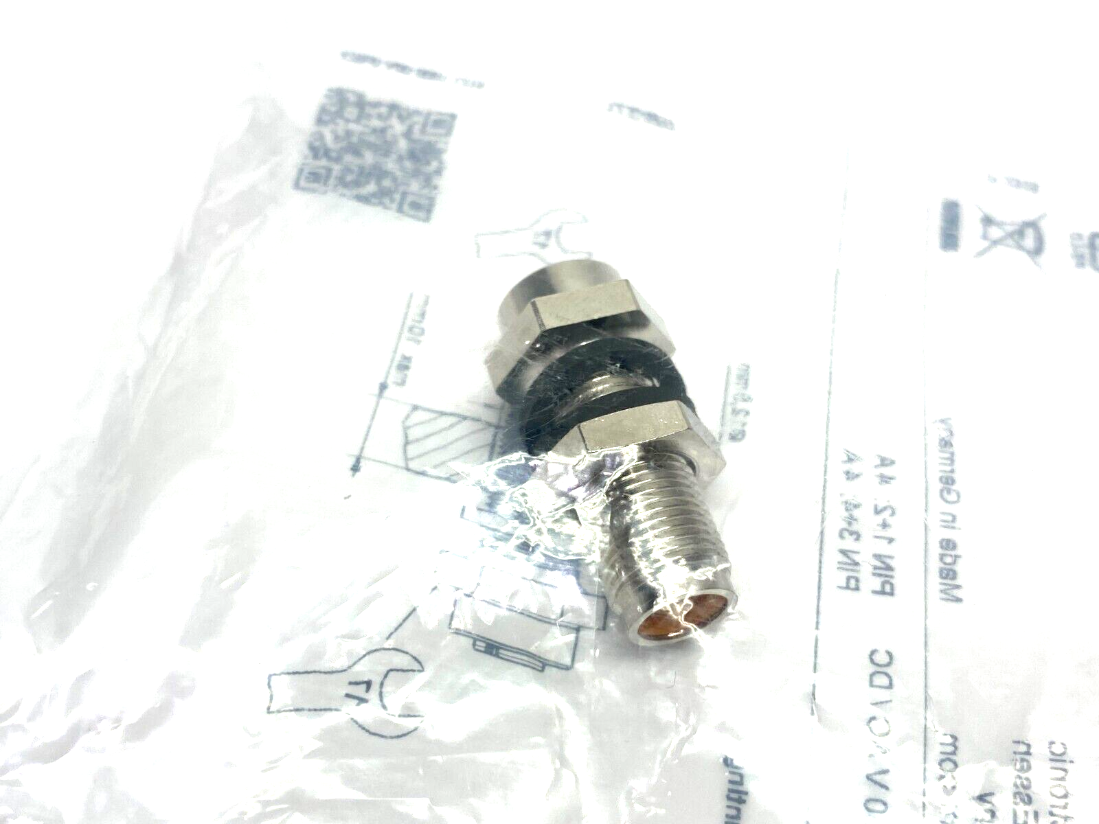 Ifm E73008 Nickel-Plated Wall Passage Standard Type 60V AC/DC 5-Pin M to F - New - Maverick Industrial Sales