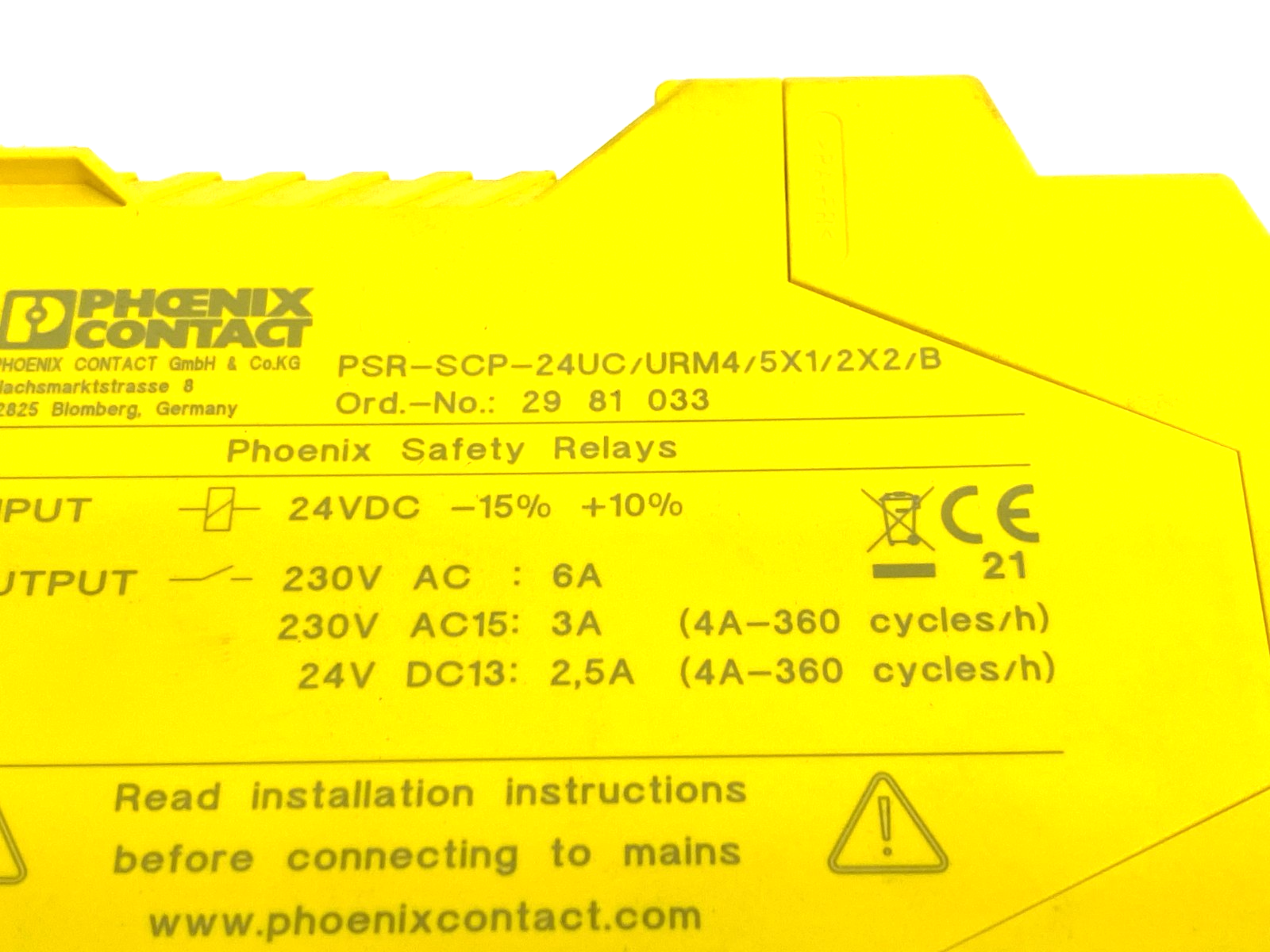 Phoenix Contact PSR-SCP-24UC/URM4/5X1/2X2/B Extension Module 1 or 2 Chan 2981033 - Maverick Industrial Sales
