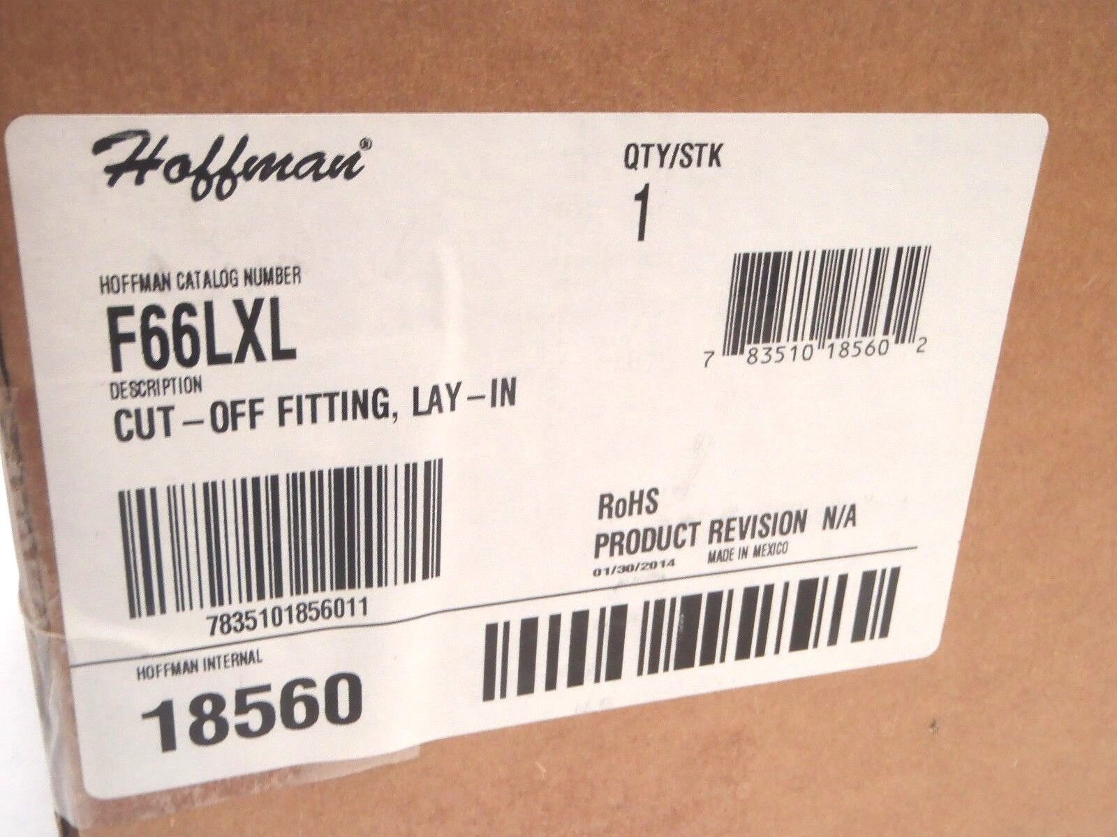 Hoffman F66LXL Cut-Off Fitting Lay-In 6" x 6" Gray Steel - Maverick Industrial Sales