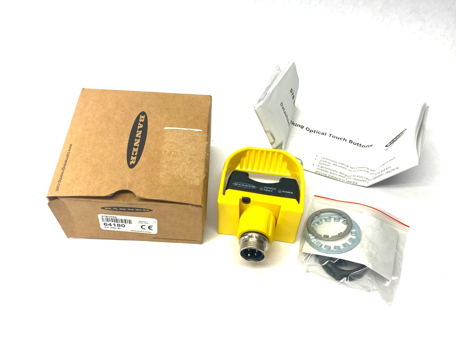Banner STBVP6Q Self-Checking Touch Button w/Yellow F.C. 64180 - Maverick Industrial Sales