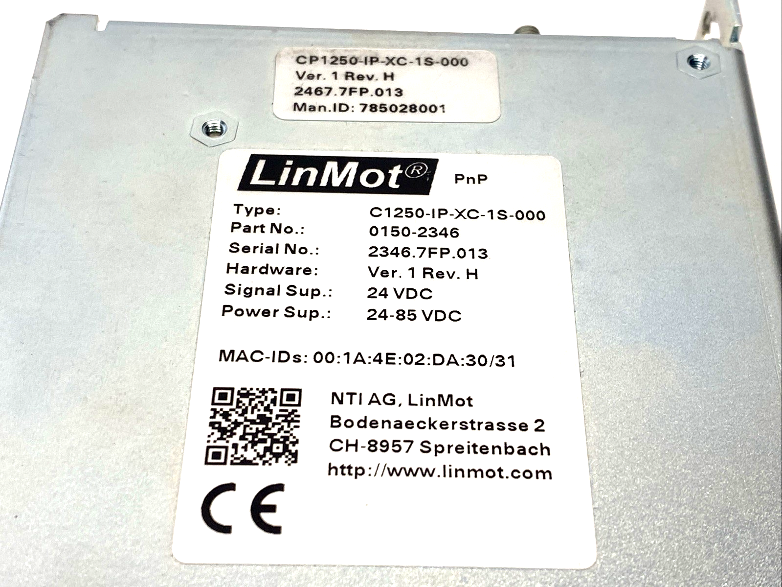 0150-2346 | LinMot C1250-IP-XC-1S-000 Ehternet IP Servo Drive STO 24VDC - Used - Maverick Industrial Sales