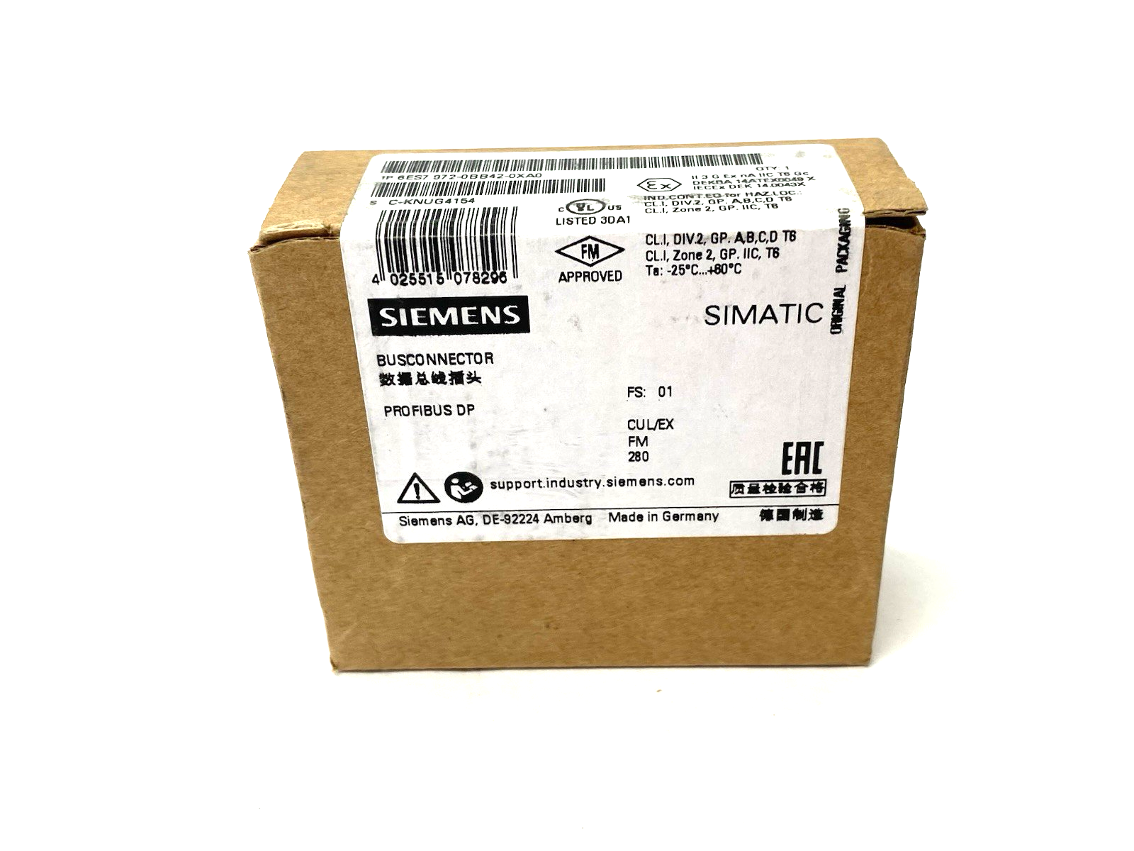 Siemens 6ES7972-0BB42-0XA0 SIMATIC DP PROFIBUS Bus Connector, 35-Degree RS485 - Maverick Industrial Sales