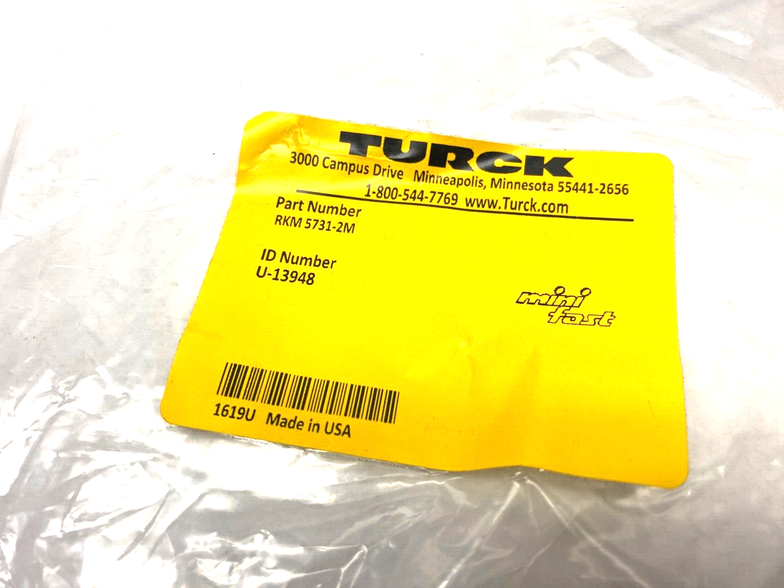 Turck RKM 5731-2M DeviceNet Minifast Single Ended Cordset U-13948 - Maverick Industrial Sales
