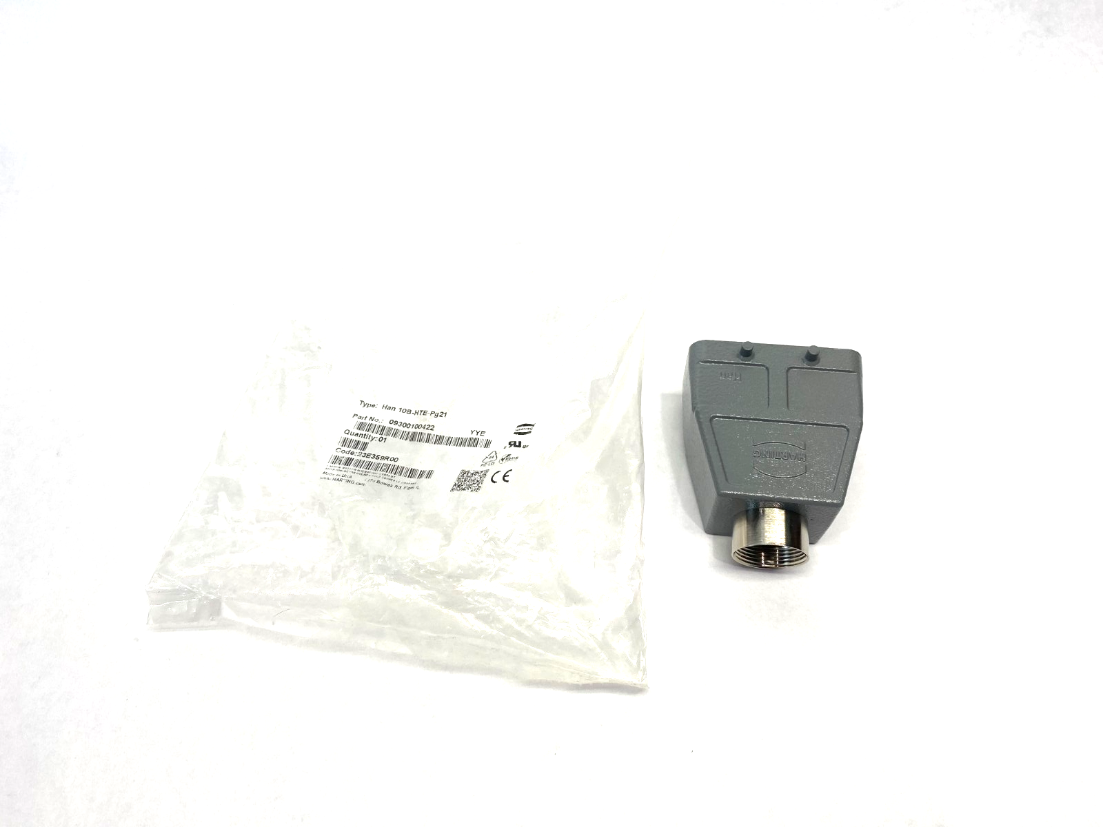 Harting 09300100422 Han B Hood Top Entry HC, 4 Pegs, Size 10B - Maverick Industrial Sales