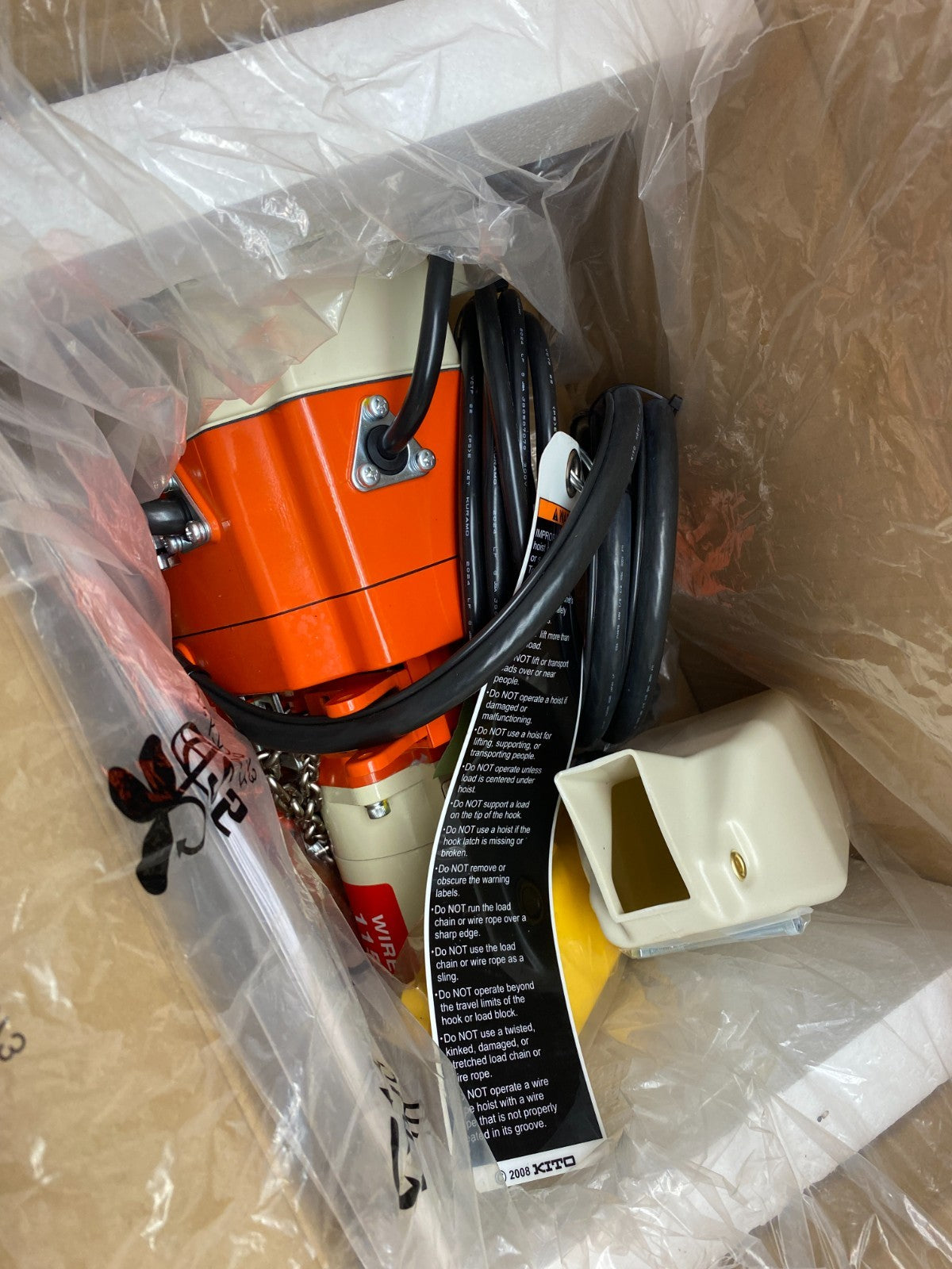 KITO Harrington ED525DS-10 ED3 Electric Chain Hoist 525lbs. 10ft 120V - Maverick Industrial Sales