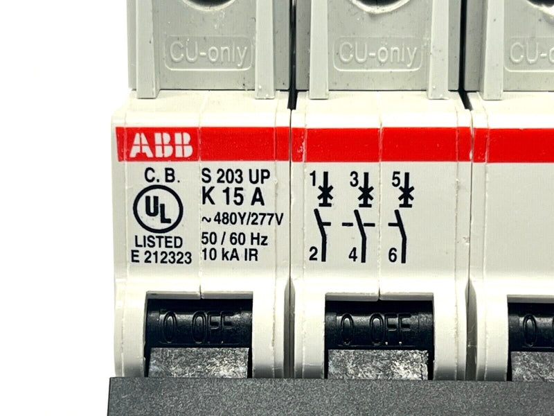 ABB S203UP-K15A Circuit Breaker 15A 480Y/277V E212323 - Maverick Industrial Sales