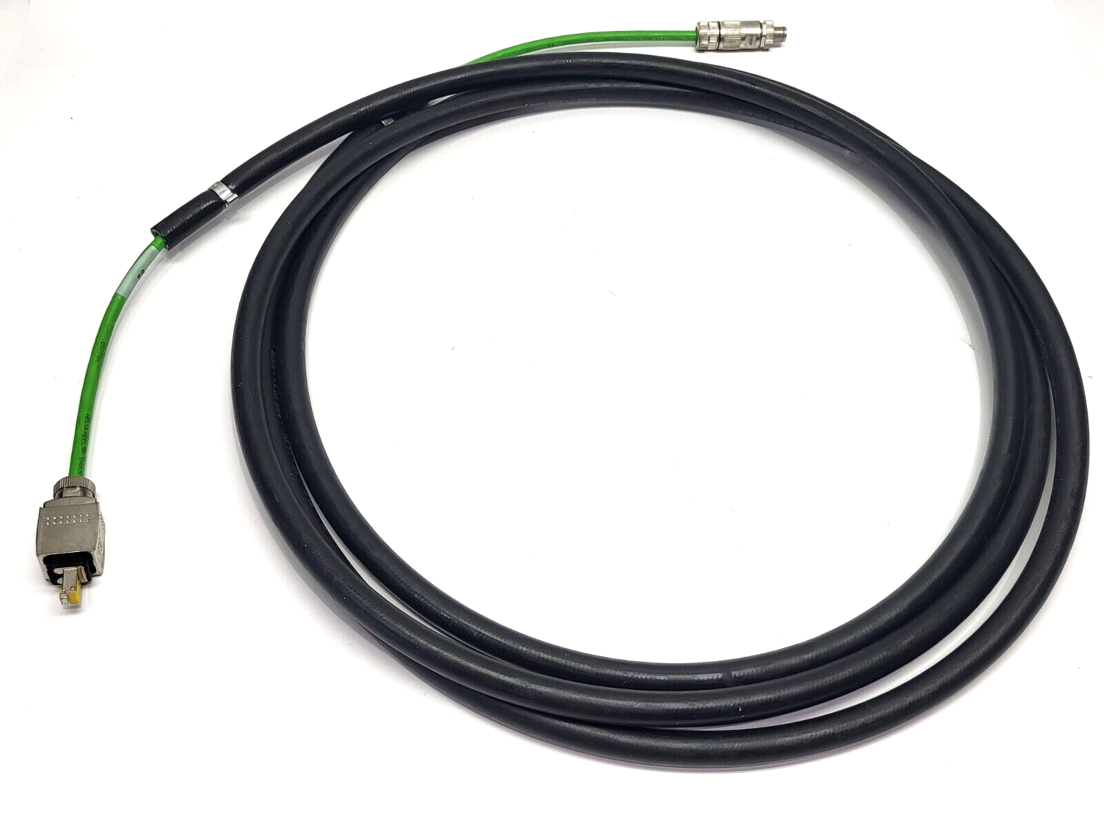 11007800, 001182023 | Helukabel industrial 11007800 Cable 12' 4-Pin Male to Male RJ45 001182023 - Used - Maverick Industrial Sales