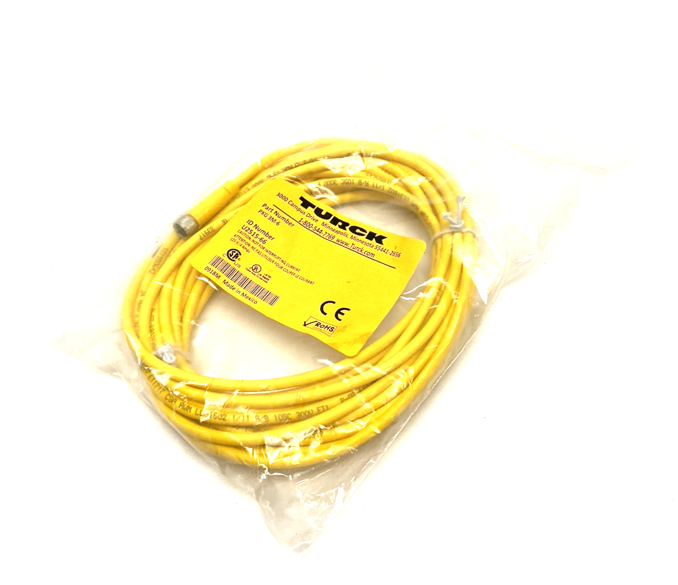 Turck PKG 3M-6 Single Ended Sensor/Actuator Cordset U2515-66 - Maverick Industrial Sales