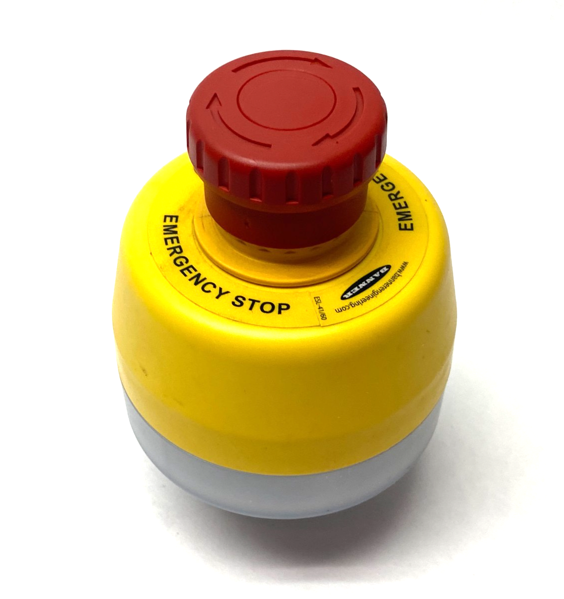 Banner SSA-EB1PLYR-12ECQ8 Illuminated Emergency Stop Pushbutton 30mm Mount 25304 - Maverick Industrial Sales