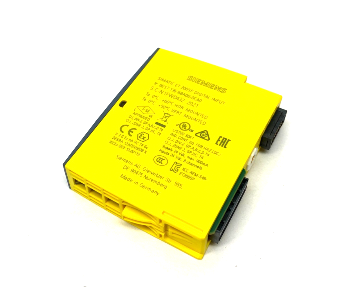 Siemens 6ES7 136-6BA00-0CA0 SIMATIC ET 200SP Digital Input Module F-DI 8x 24VDC - Maverick Industrial Sales