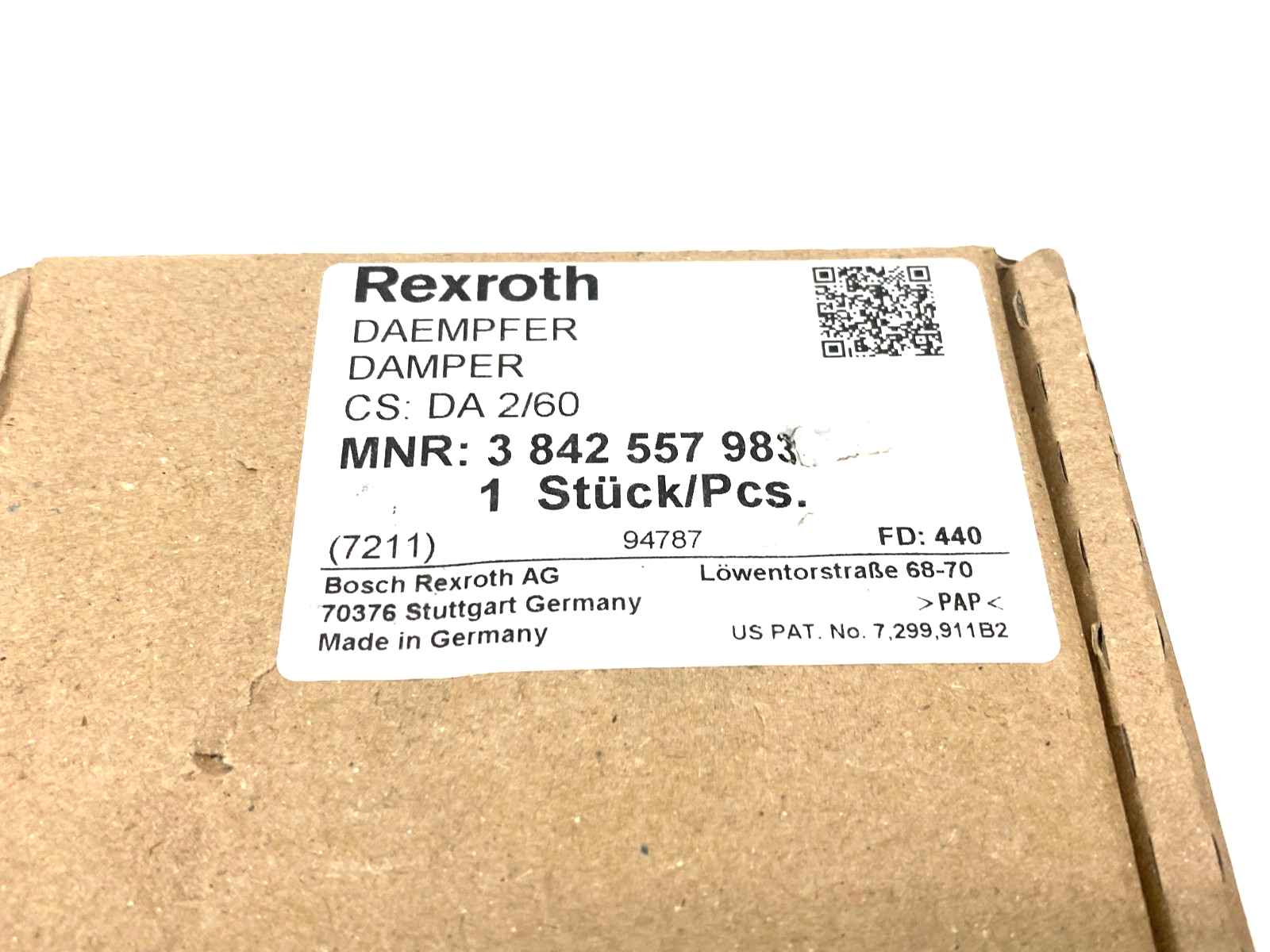 3842557983 | Bosch Rexroth Pneumatic Damper DA 2/60 - New - Maverick Industrial Sales