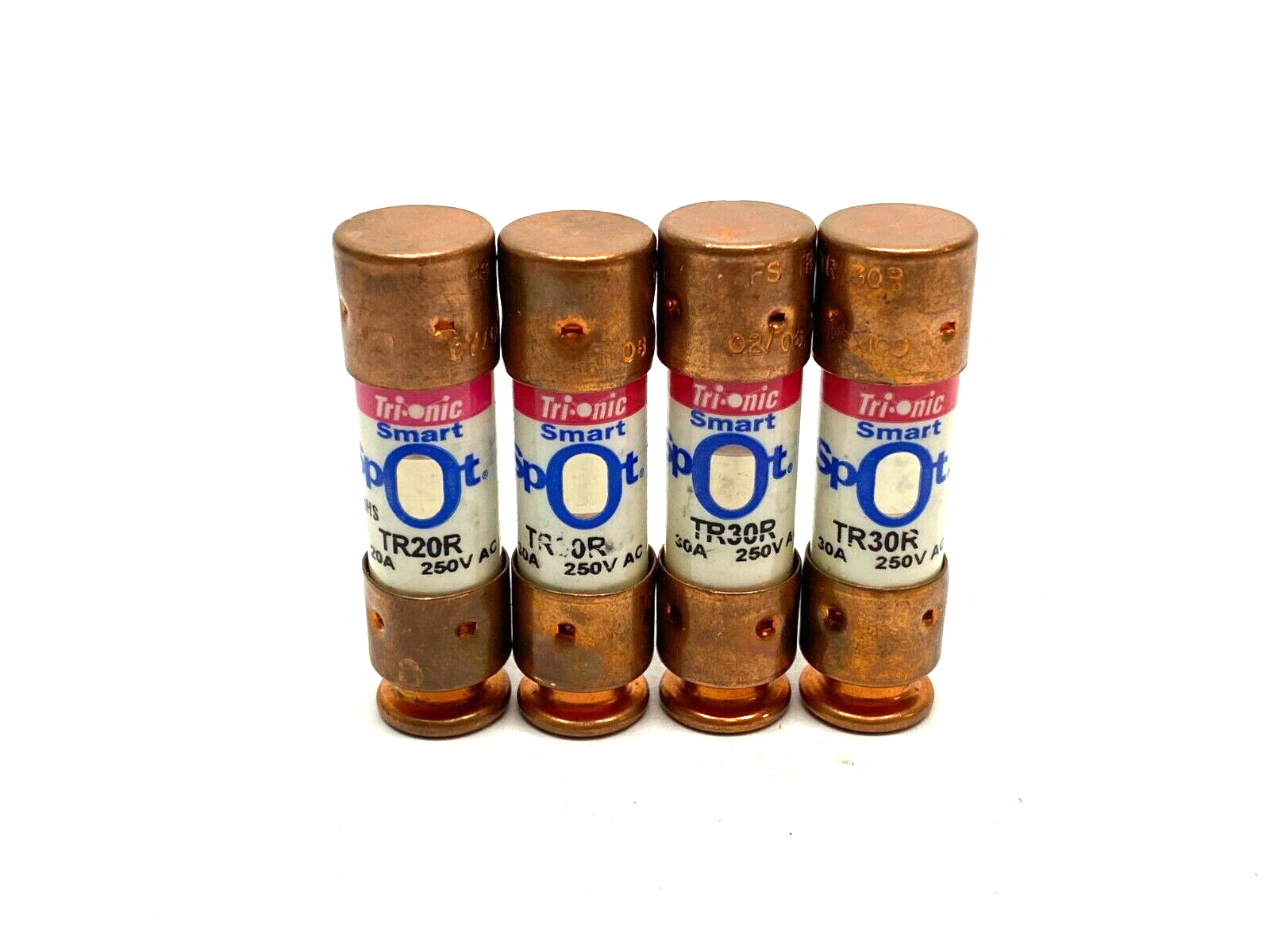 TR30R | Ferrez Shawmut Tri-onic Smart Spot Time Delay Fuse Dual Element LOT OF 4 - New – Open box - Maverick Industrial Sales