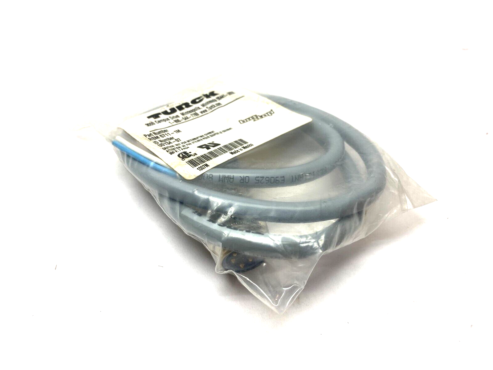 Turck RSM 5711-1M BusStop Single Ended Cordset Male 7/8"-16 UN U0134-07 - Maverick Industrial Sales