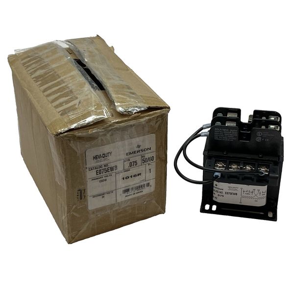 Emerson E075EWB Transformer Pri: 120/240V Sec: 24V, 1PH, .075 KVA - Maverick Industrial Sales