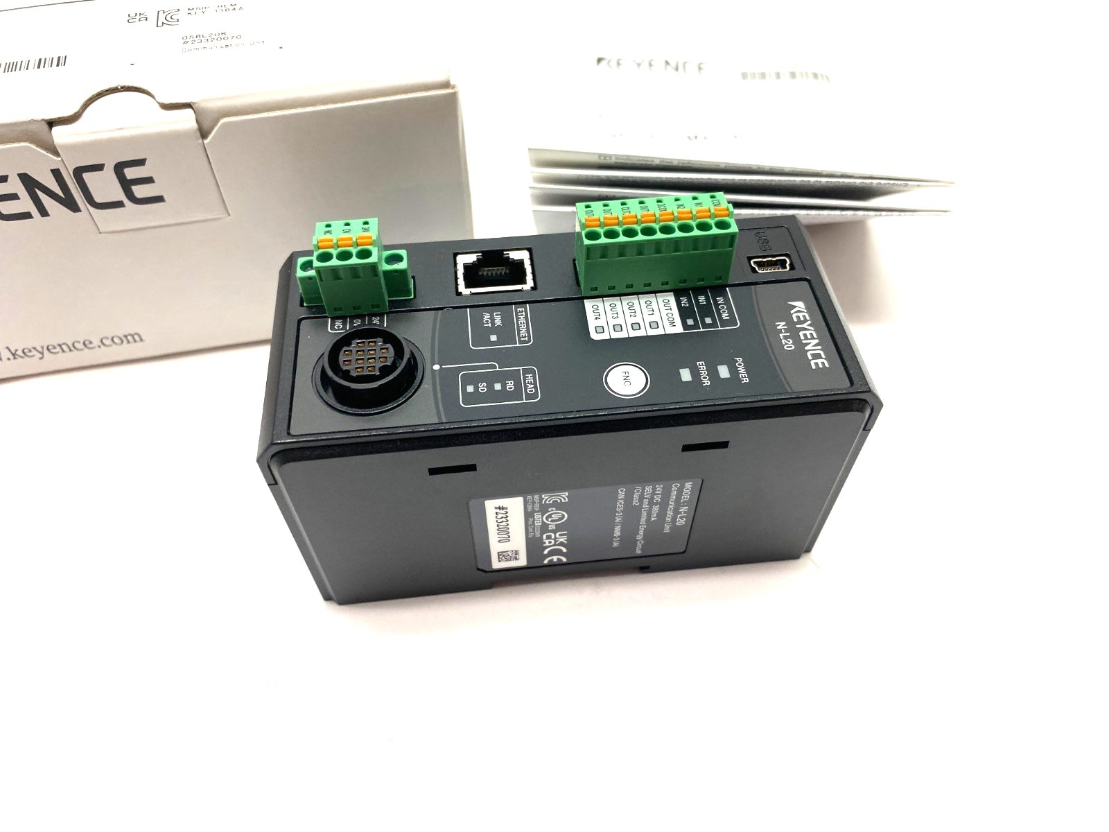 Keyence N-L20 Ethernet Communication Connection Unit 11-Point Display 24VDC - Maverick Industrial Sales