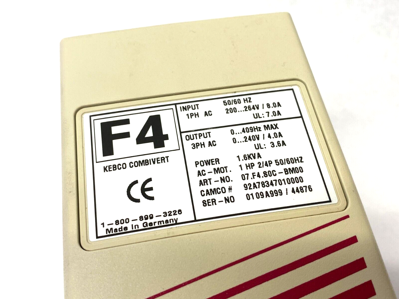 KEB 07.F4.S0C-BM00 Variable AC Frequency Drive 3-Phase Output 92A78347010000 - Maverick Industrial Sales