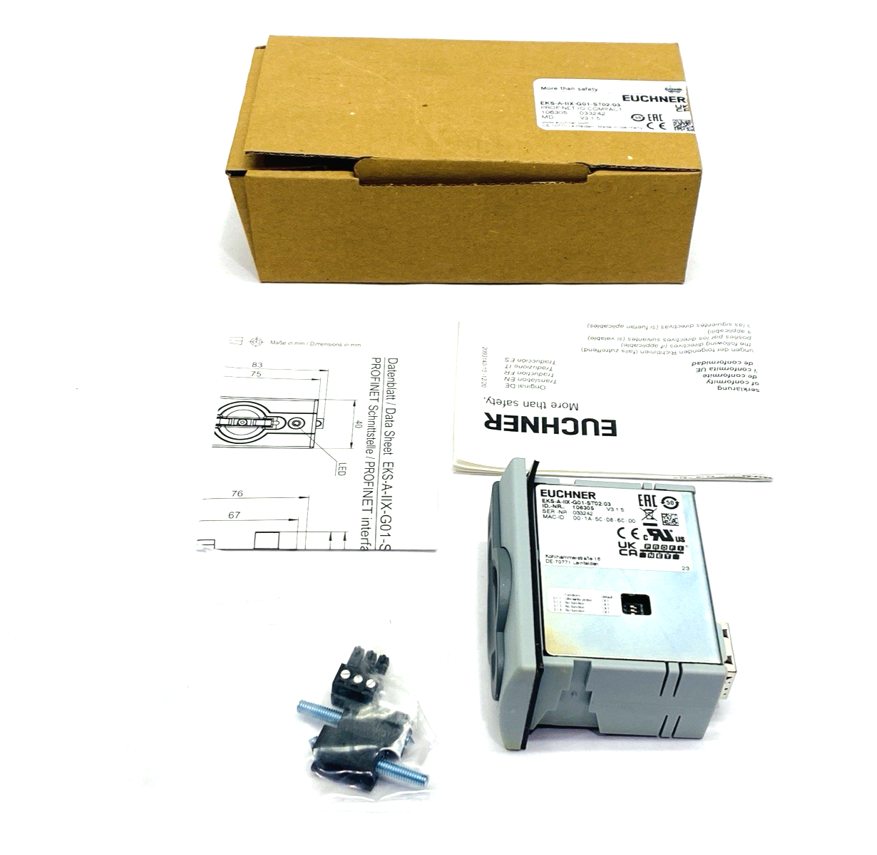EKS-A-IIX-G01-ST02/03 | Euchner Electronic-Key Adapter PROFINET Interface 106305 - New – Open box - Maverick Industrial Sales