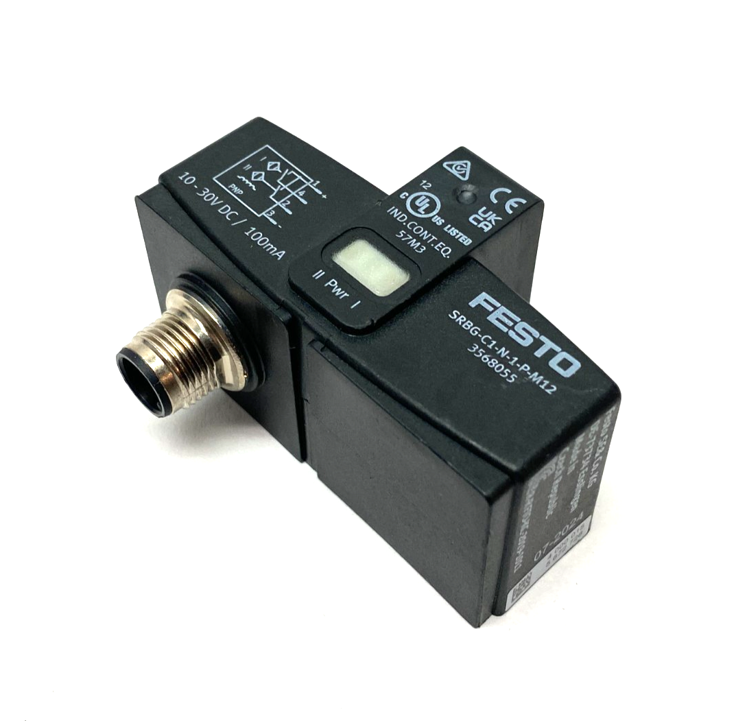 SRBG-C1-N-1-P-M12 | Festo Inductive Sensorbox, Angular PNP N/O Contact, 3568055 - Used - Maverick Industrial Sales