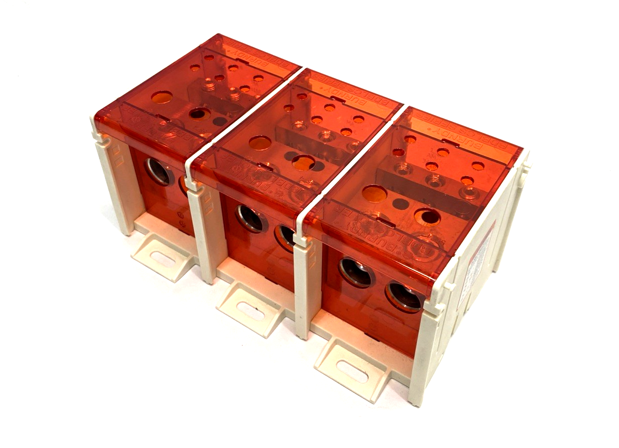 BDBLCS4K3FS | Burndy 3-Pole Power Distribution Block 600V 620A CU9AL - New – Open box - Maverick Industrial Sales