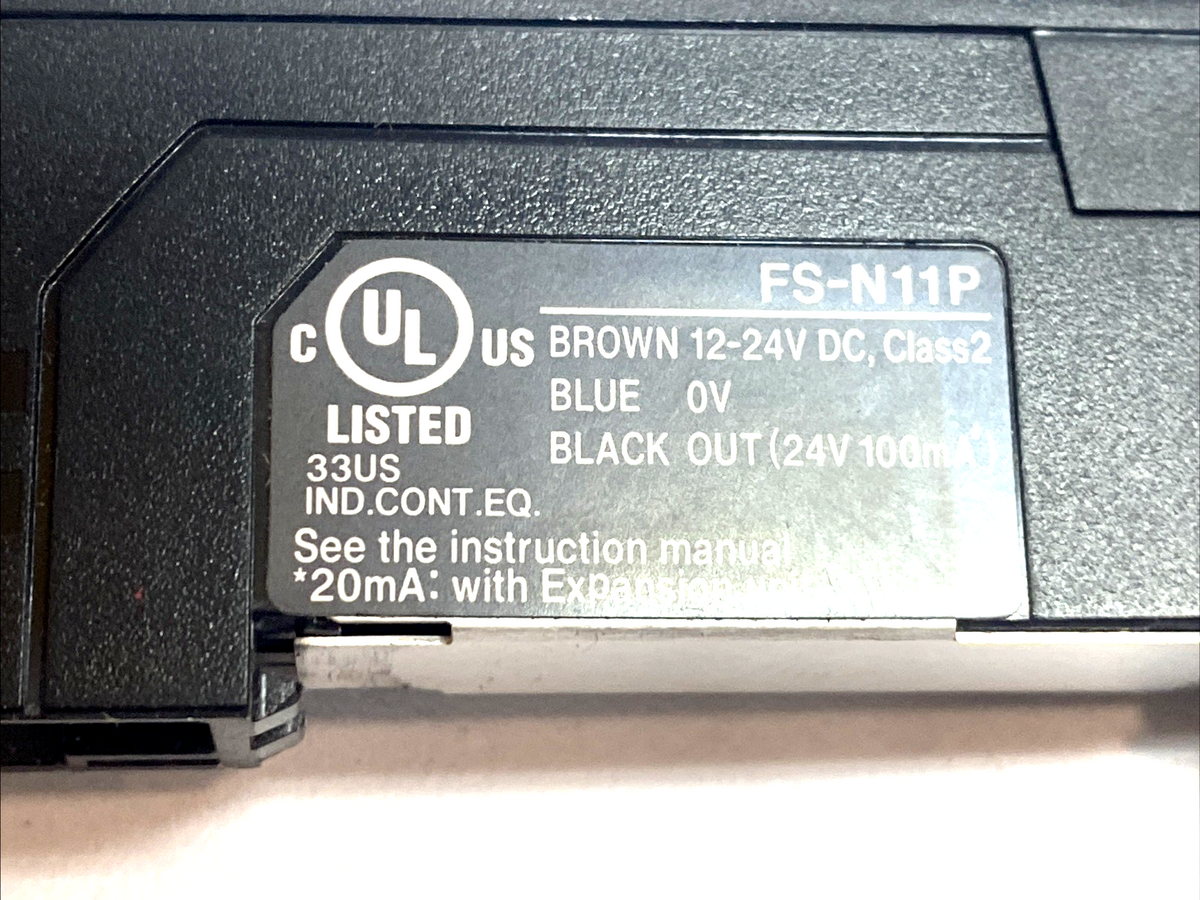 Keyence FS-N11P Fiber Optic Amplifier Main Unit MISSING COVER - Maverick Industrial Sales