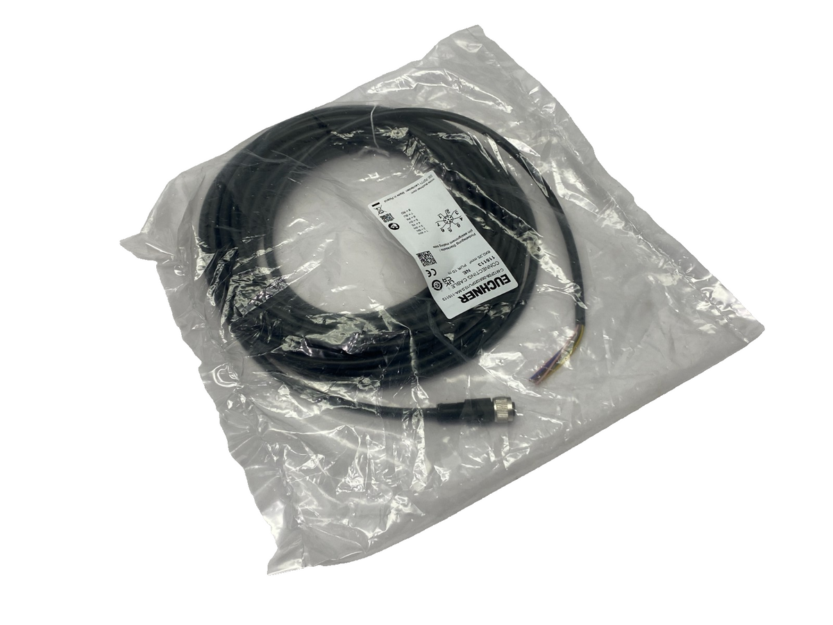 C-M12F08-08X025PU10,0-MA-115113 | Euchner Connector Cable 8-Pin M12 F 10m 115113 - New - Maverick Industrial Sales
