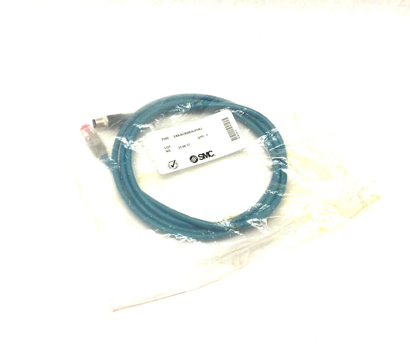 SMC EX9-AC020EN-PSRJ Serial Communication Cable M12 4-Pin Male to RJ45, 2m - Maverick Industrial Sales